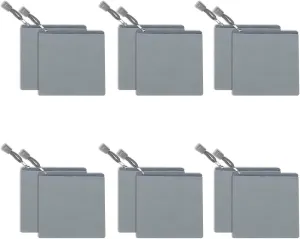 12 Pack DIY Craft Cotton Canvas Bag, Multi-Purpose Cosmetic Bag Makeup Pouches with Zipper Travel Toiletry Bag (XS, Grey)
