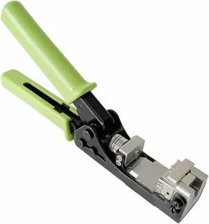 180 Degree Keystone Jack Punch Down Tool (Fit Specific AMP 110 Series 8 Position Jacks Only), CAT5/5e and CAT6/6A Adapter Fast Termination Crimper, One Hand Operation Green Handle