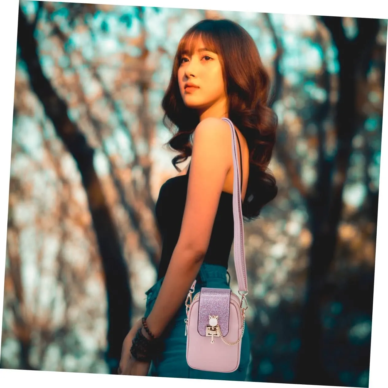 1pc Messenger Phone Bag Mobile Phones Purses Leather Wallet Leather Purse Cross Body Purse Crossbody Bag