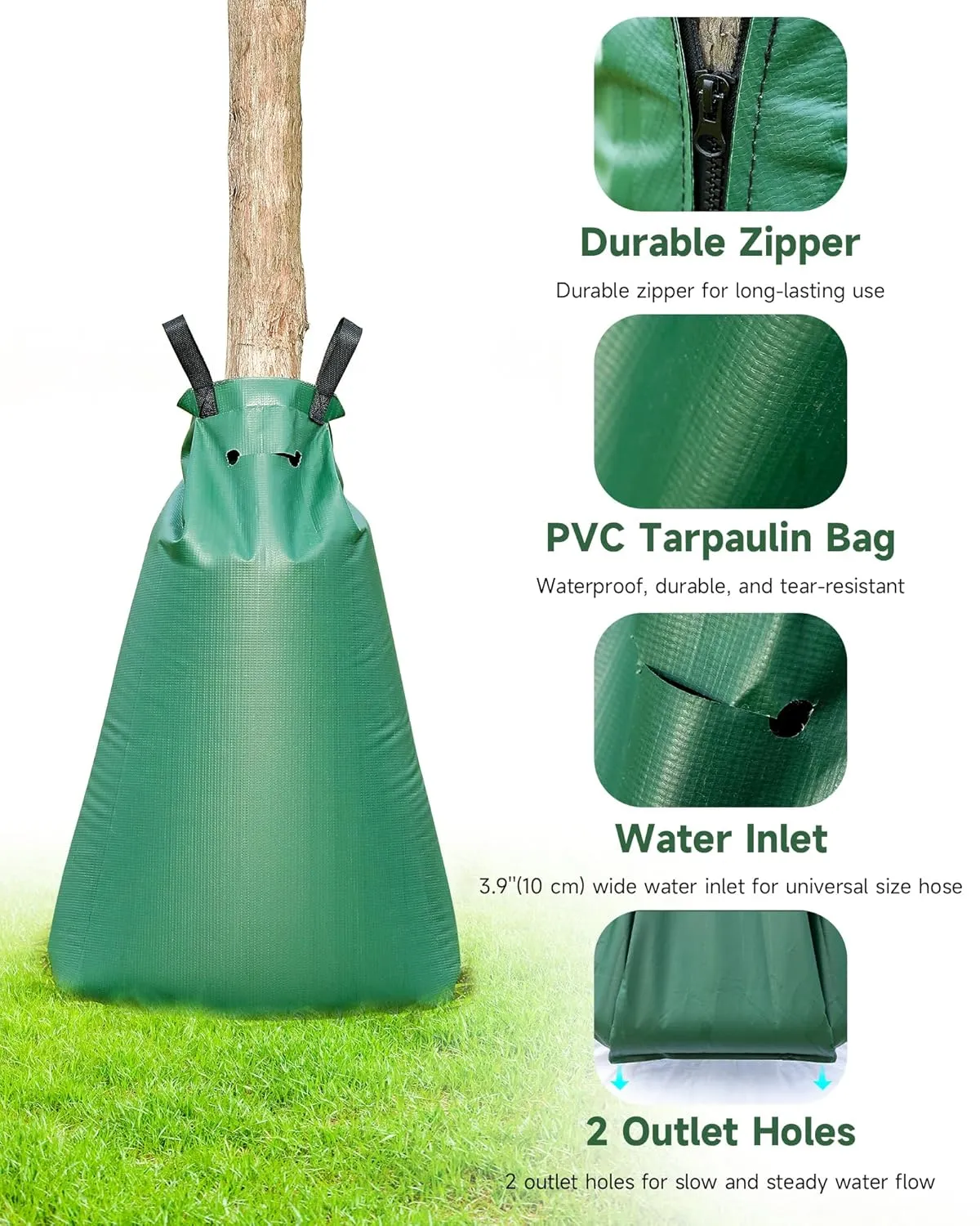 20 Gallon Tree Watering Bag, Tree Watering Bags Slow Release, Portable Tree Bags for Watering, Great for Newly Plants/Garden/Shrubs (5 Packs)