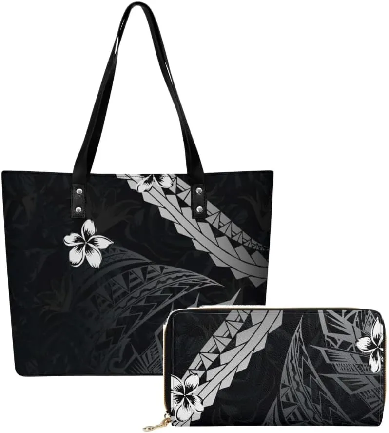 2025 New Polynesian Women'S Handbag And Purse Samoa Hawaii Fiji Islands Art Women'S Bag 2 Piece Set
