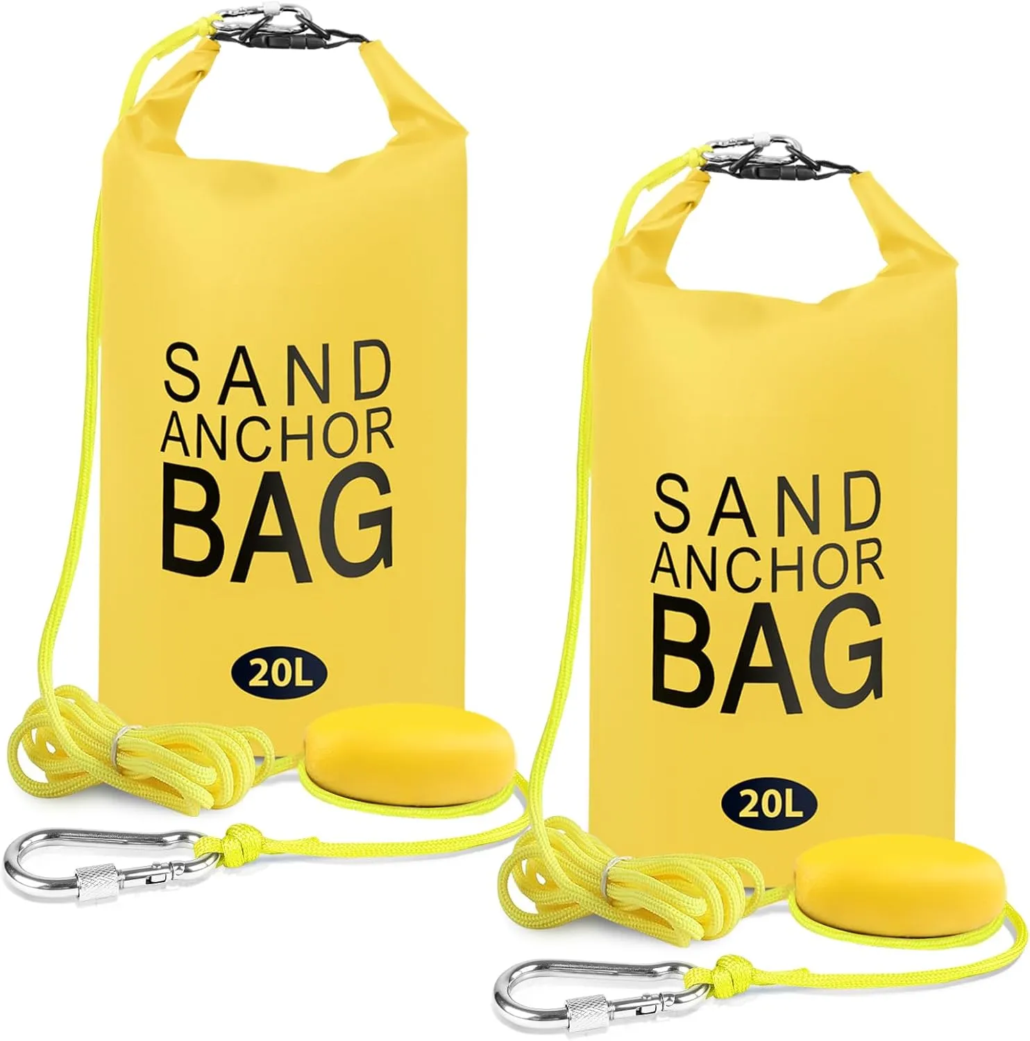20L Sand Anchor Bag, 2 in 1 Jet Ski Anchor Kit for Float with Adjustable Buoy, Waterproof Dry Bag for Jetski, Kayak, Boat, Water Sports - Blue