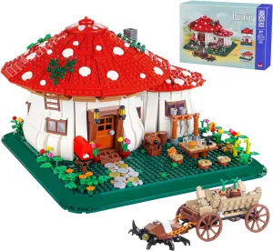2233 PCS Mushroom House Building Blocks,Garden Tree House Bricks Model Set for Adults and Kids