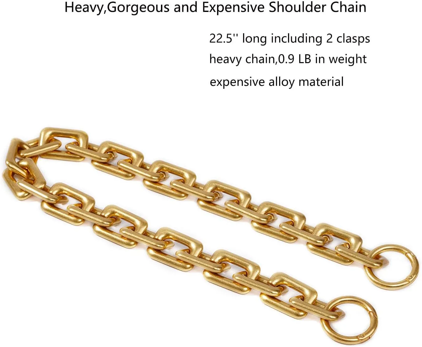 22.5 Inch Gorgeous Heavy Metal Bag Chain Purse Handle Shoulder Strap Replacement (Antique Gold, Large)