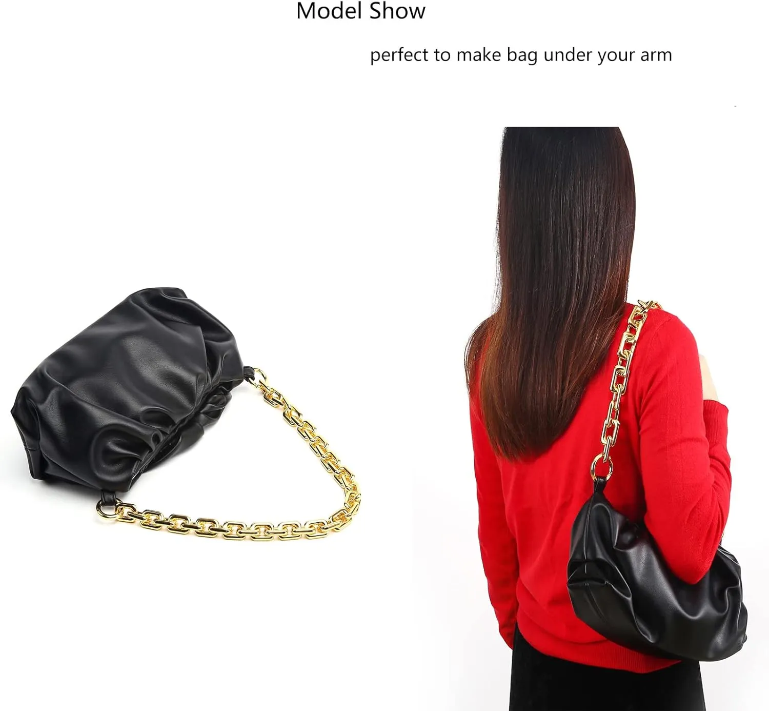 22.5 Inch Gorgeous Heavy Metal Bag Chain Purse Handle Shoulder Strap Replacement (Antique Gold, Small)