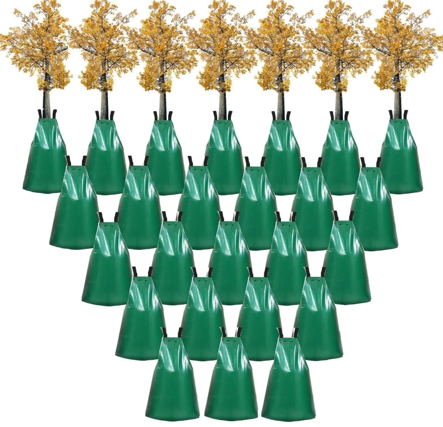 (25 1 Value Pack) 20 Gallon Tree Watering Bags, Heavy Duty and Slow Release Gator Bag for Trees, Premium PVC Plant Drip Irrigation Bags,5-8 Hours Releasing Time,Reusable