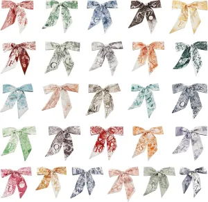 26 pcs Letters Head Scarves,Scarves for Handbags and Purses,Skinny Hair Neck Accessory Scarf,Women's Hair Decorations