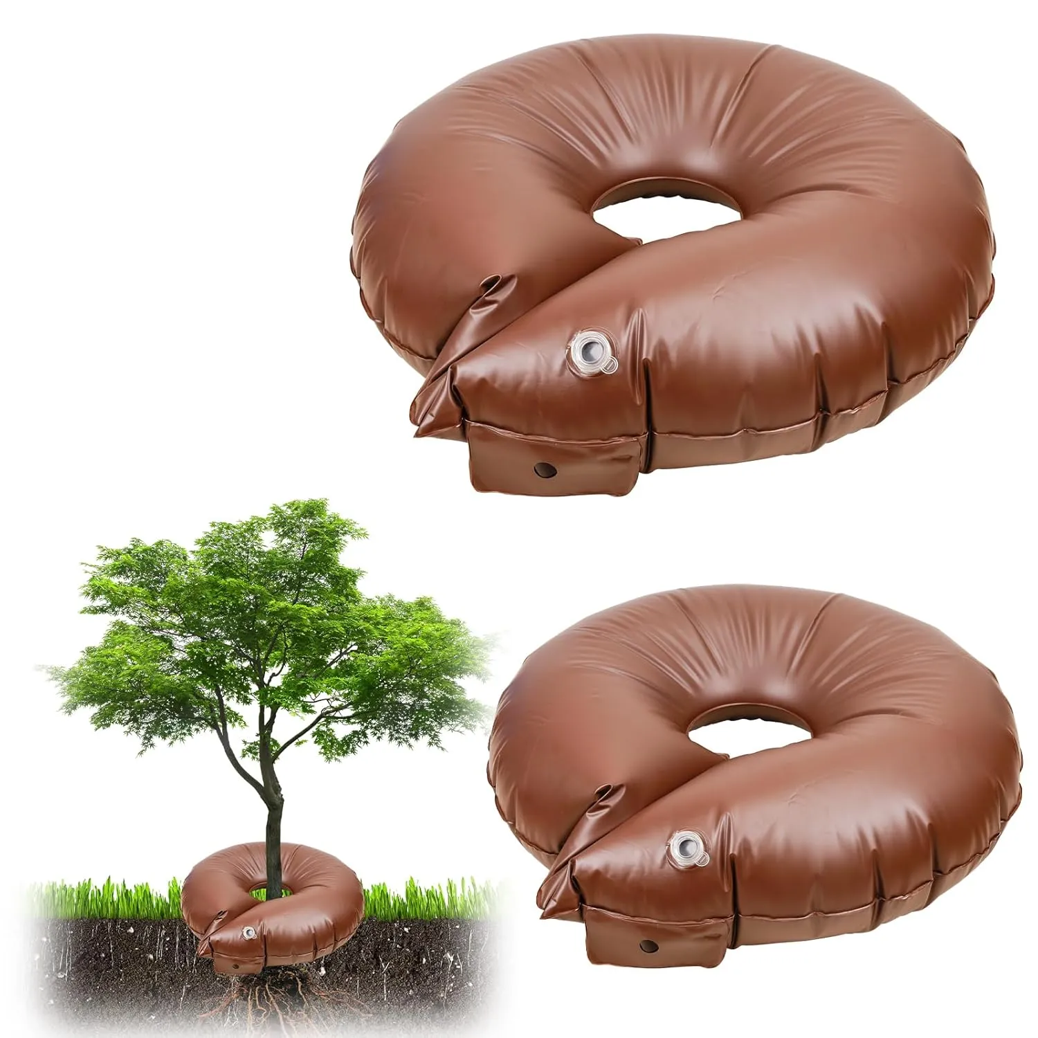 2pcs Tree Watering Bags, 15 Gallon Thickened Automatic Tree Watering Ring Plant Drip Irrigation Bag Water Planting Bag Sapling Water Ring for Small Trees Shrubs