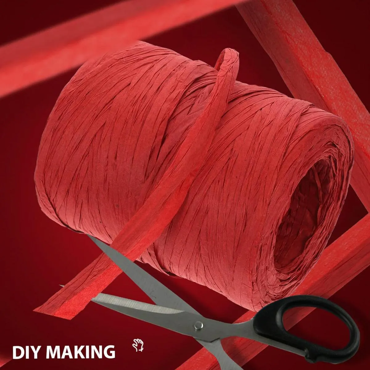 3 Rolls Raffia Paper Rope Gift Wrapping String Decorative Tie for Crafts Packing