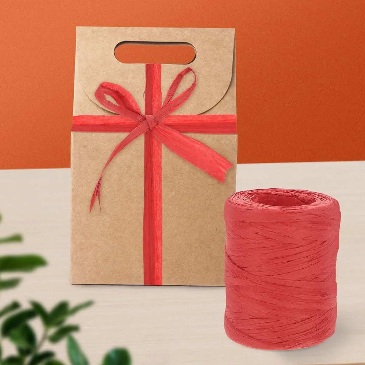 3 Rolls Raffia Paper Rope Gift Wrapping String Decorative Tie for Crafts Packing