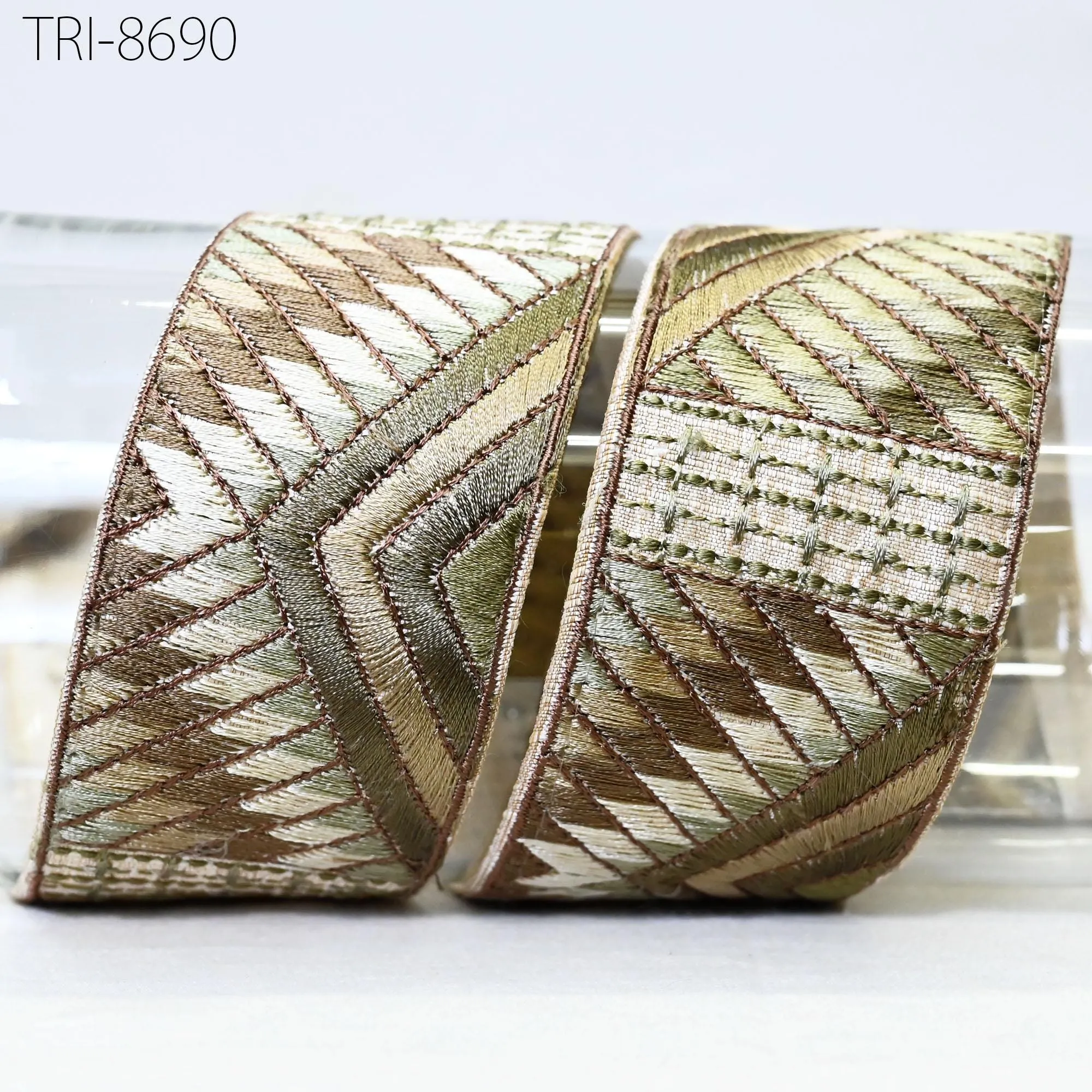 3 Yard Brown Sari Border Embroidery Trim Embroidered Saree Ribbon Embellishments Sewing Crafting Costumes Headband Dog Collar Tote Bags 5cm