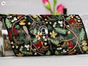 3 Yard Embroidered Fabric 9 CM Trims Indian Embroidery Sari Border Laces Ribbon Decorative Sewing Craft Saree Dresses Trimmings Home Decor