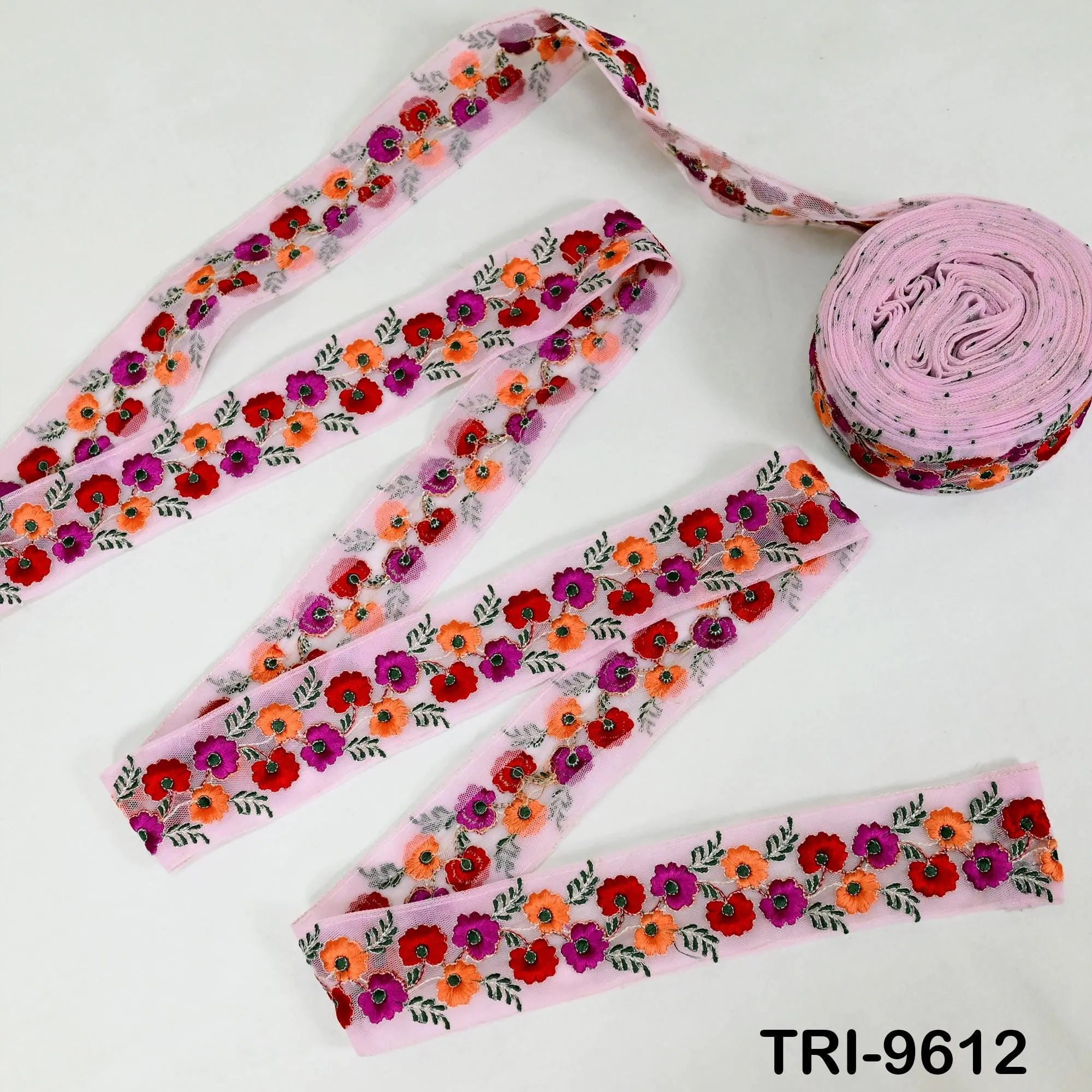 3 Yard Embroidery Ribbon Sari Embellishments Indian Embroidered Trims Saree Border Sewing DIY Crafting Trimmings Headbands Junk Journals 5cm