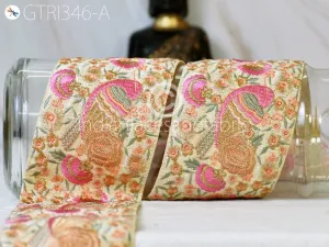 3 Yard Pink Lovely Bird Border Crafting Trim Ribbon Sewing Fabric Dresses Embroidered Decorative Costume Beach Bags Hats Dress Trimmings