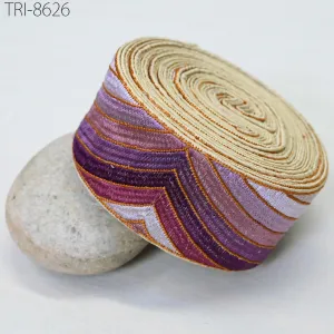 3 Yard Violet Embroidery 55mm Trim Ribbon Indian Sari Border Crafting Embroidered Sewing Accessories Embellishment Dresses making Home Decor