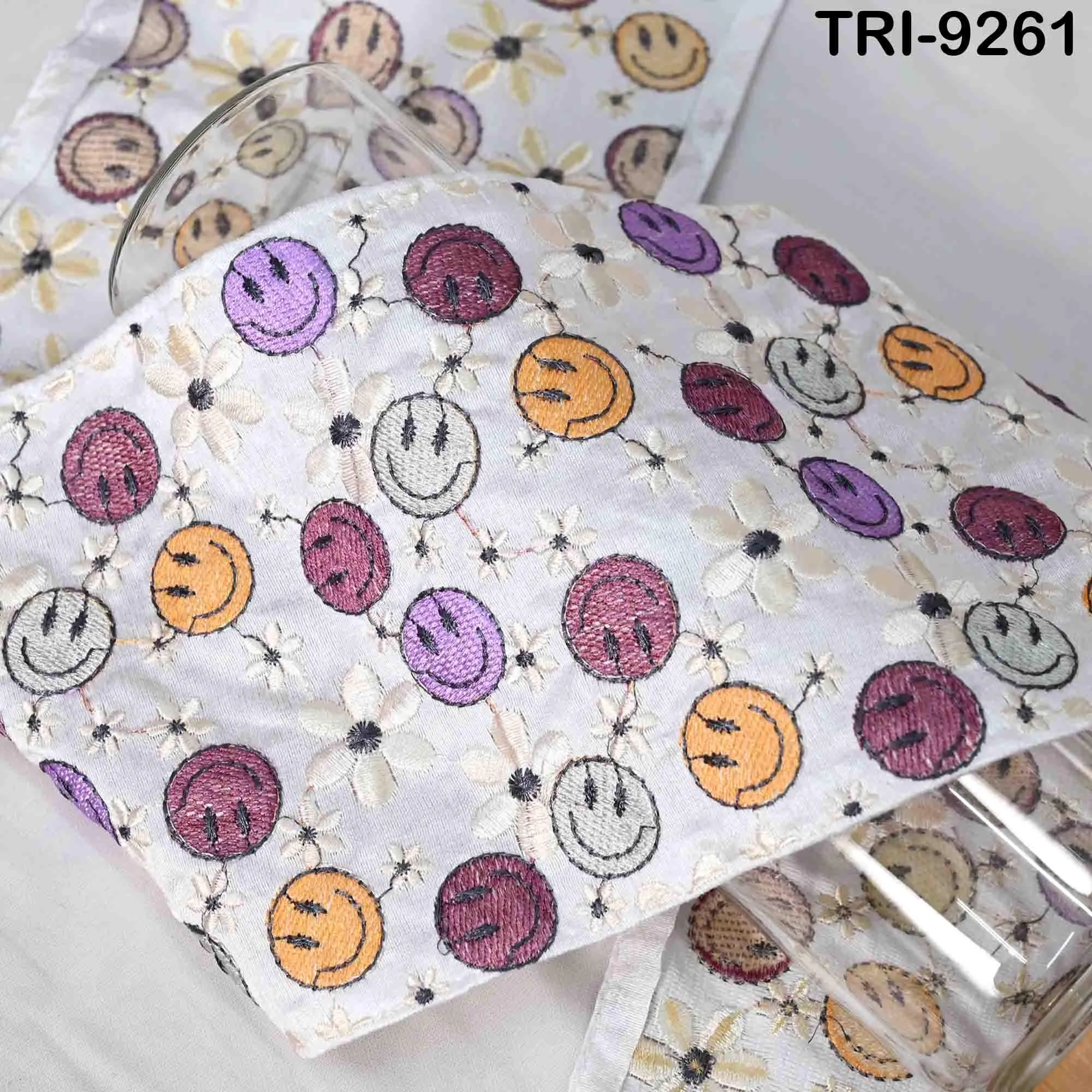 3 Yard White Embroidery Ribbon 16cm Trims Embellishment Embroidered Saree Border Costumes DIY Crafting Sewing Beach Bag Tote Holidays Decor