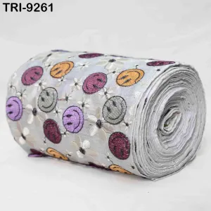 3 Yard White Embroidery Ribbon 16cm Trims Embellishment Embroidered Saree Border Costumes DIY Crafting Sewing Beach Bag Tote Holidays Decor