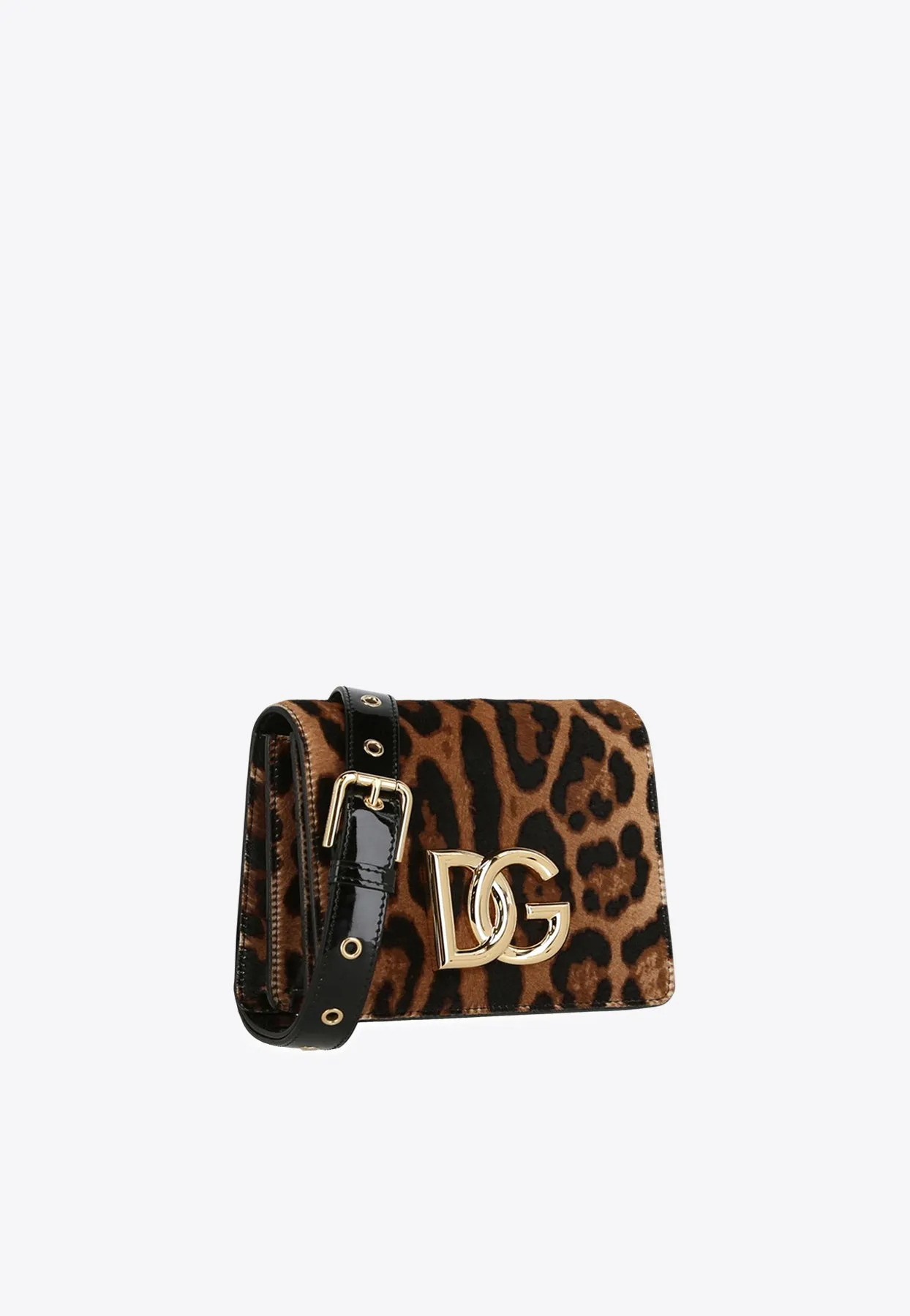 3.5 Leopard Print DG Logo Shoulder Bag