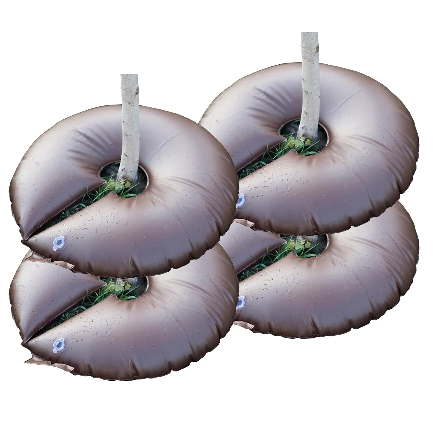 4 PACK-15 Gallon Tree Watering Bag/Ring, Water Saving Tree Bags for Watering, Deep Root Tree Watering Bag Slow Release, Low-Profile Great for Multi-Trunk Newly Planted Small Trees and Shrubs