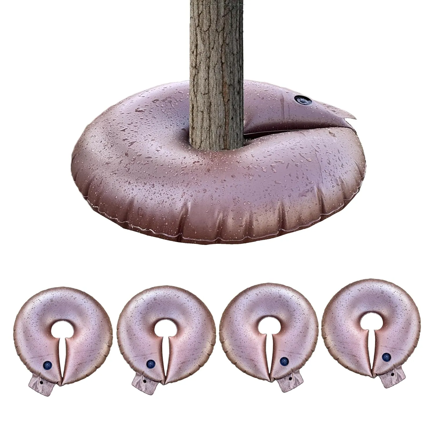 4-Pack Extra Large 20 Gallons PVC Self Watering Tree Rings, Heavy Duty Slow Release Drip Irrigation Bag, Reusable Refillable for Young and Mature Trees