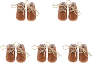 5pairs Miniature Doll Shoes for Dolls Design Wear-Resistant for Decoration Play Enhances Imagination Parent Interaction