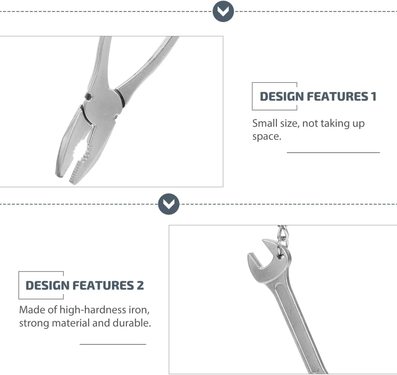 5pcs Tool Keychain for Men - Metal Trim Mini Hammer Car Multitool Repair Tools