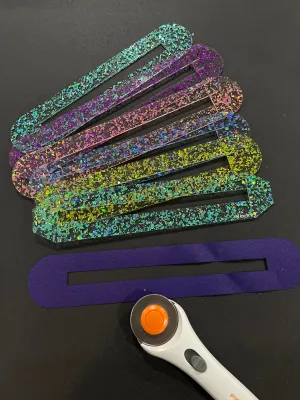 5" Zipper Overlay Acrylic Template - WITH ROTARY CORNERS (for #3 zipper)