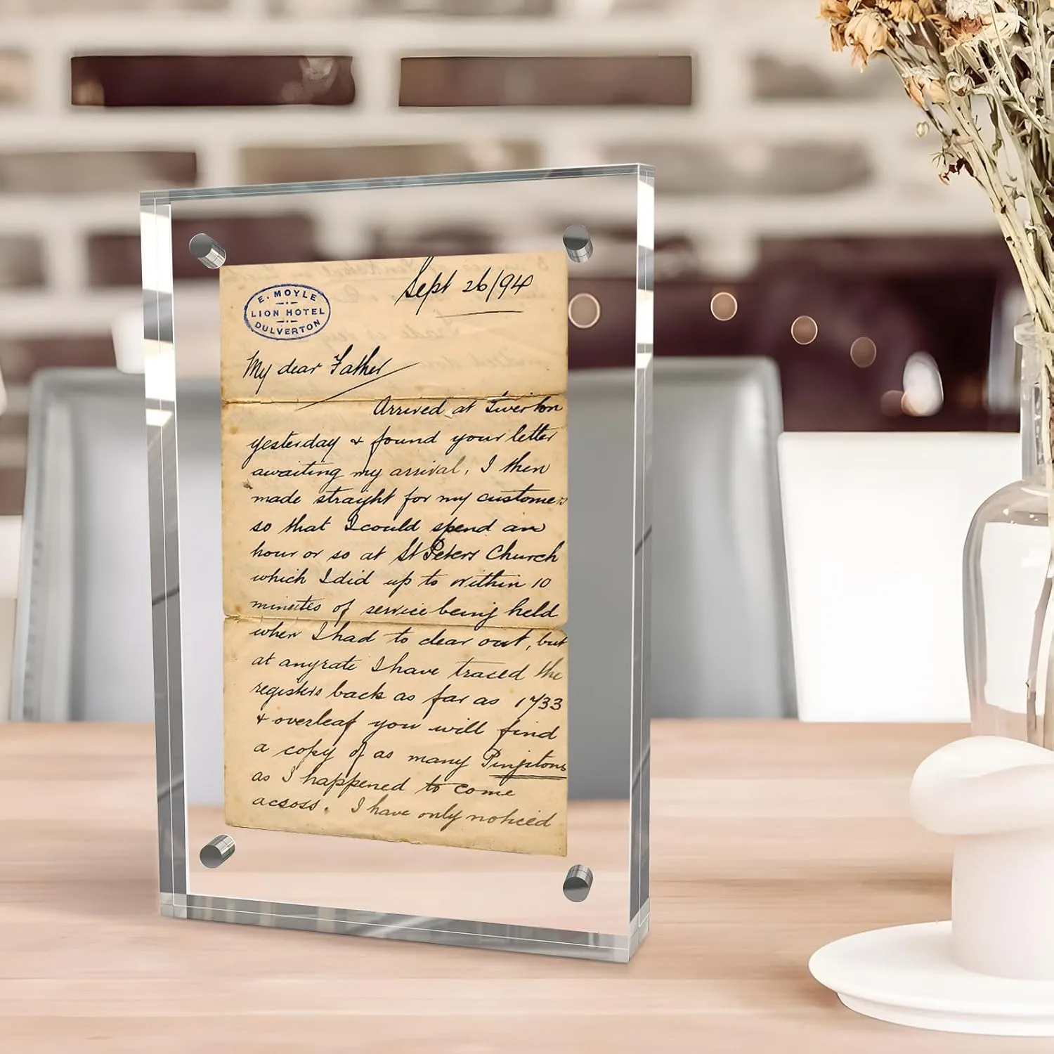 5x7 Inches Acrylic Picture Frames 5 Pack, Double Sided Magnetic Photo Frames,Free Standing on Desk or Table Clear Picture Frames