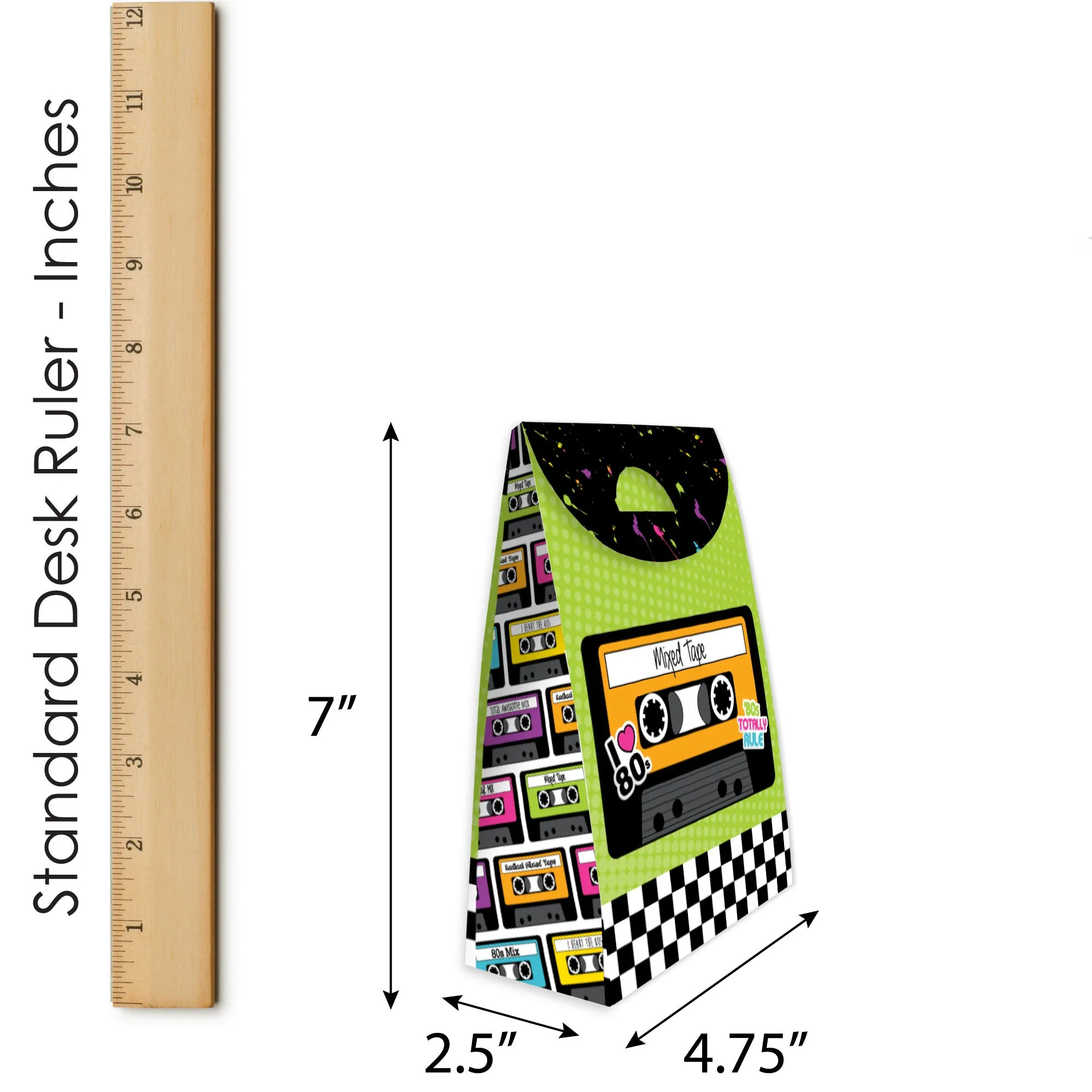 80's Retro - Totally 1980s Gift Favor Bags - Party Goodie Boxes - Set of 12