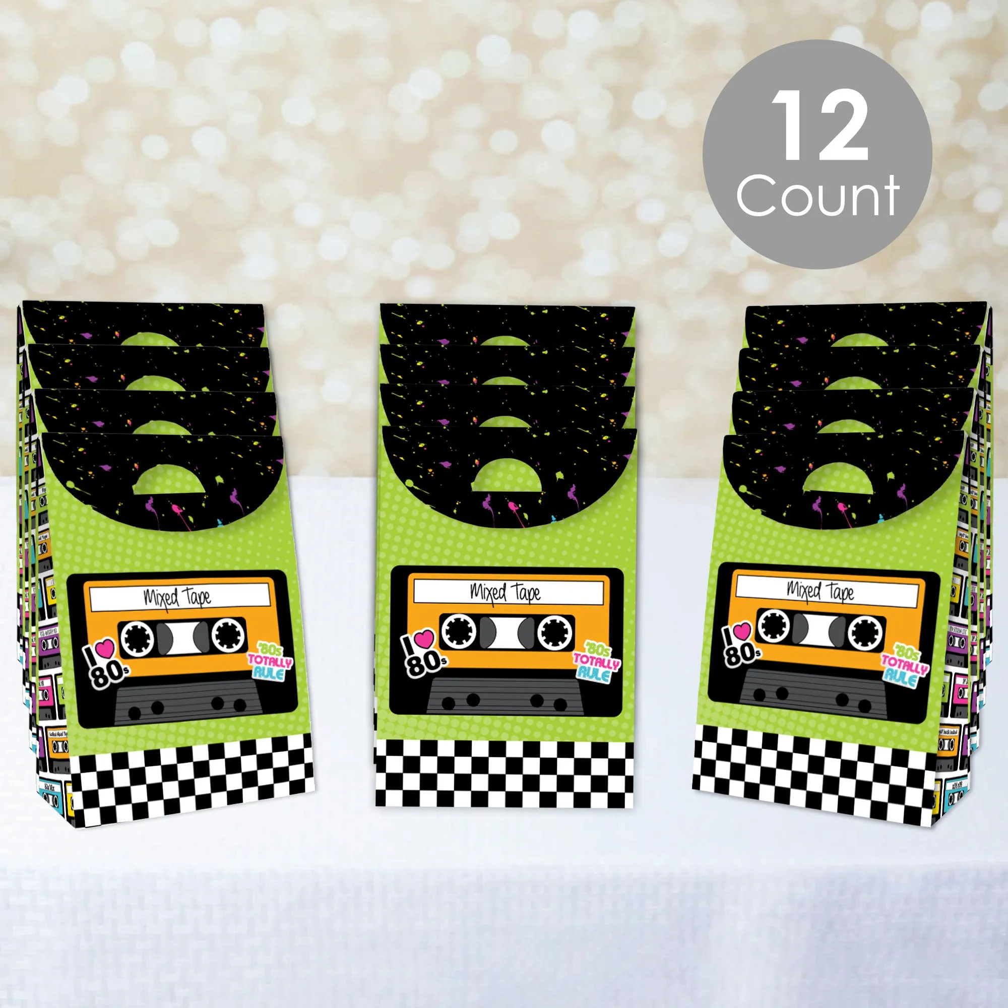 80's Retro - Totally 1980s Gift Favor Bags - Party Goodie Boxes - Set of 12