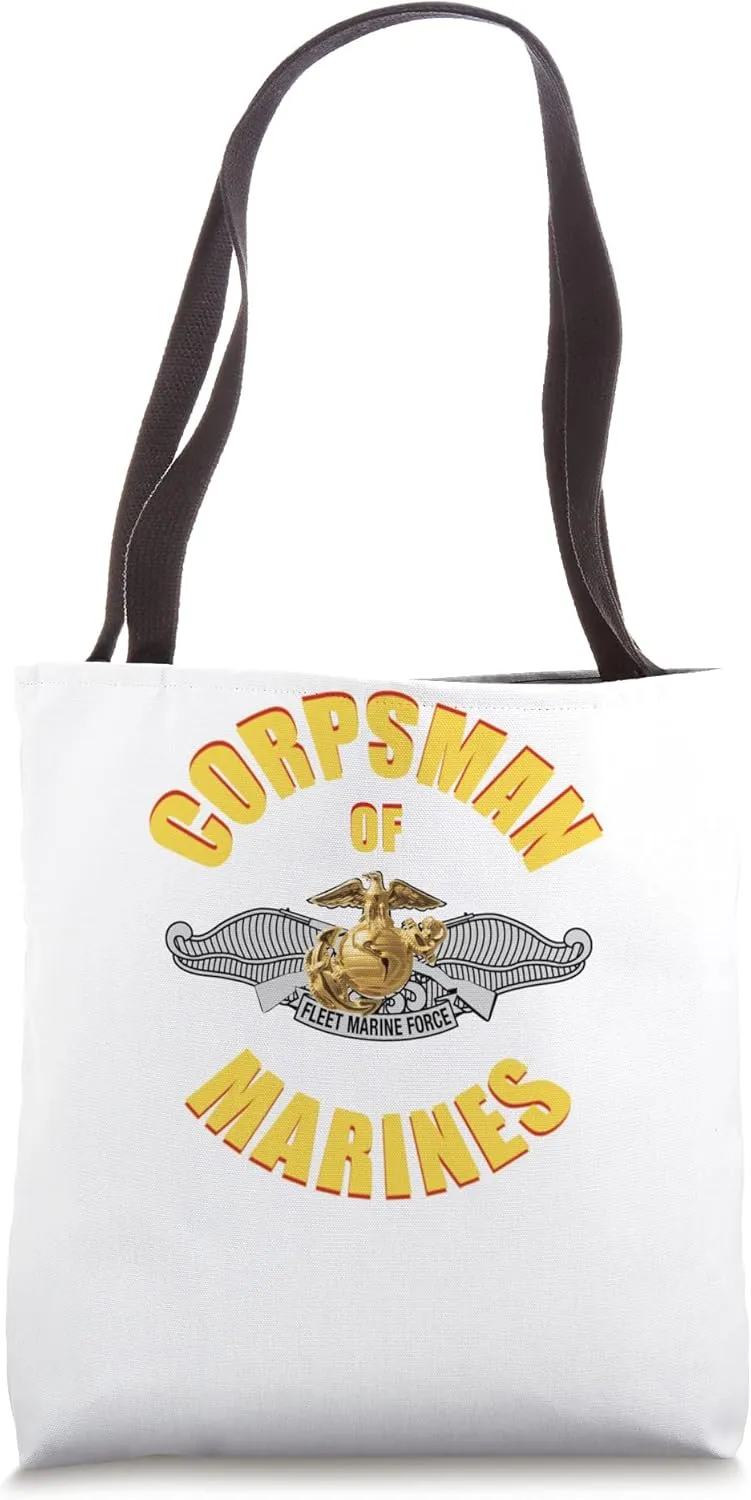 8404 Combat Corpsman: Eagle Globe Anchor Veteran Tote Bag