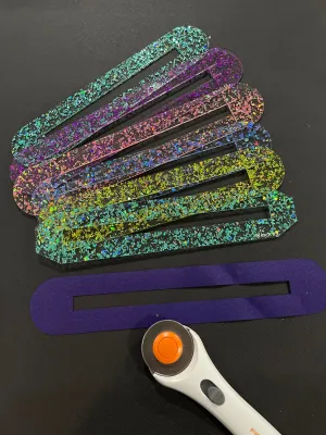 8" Zipper Overlay Acrylic Template - WITH ROTARY CORNERS (for #5 zipper)
