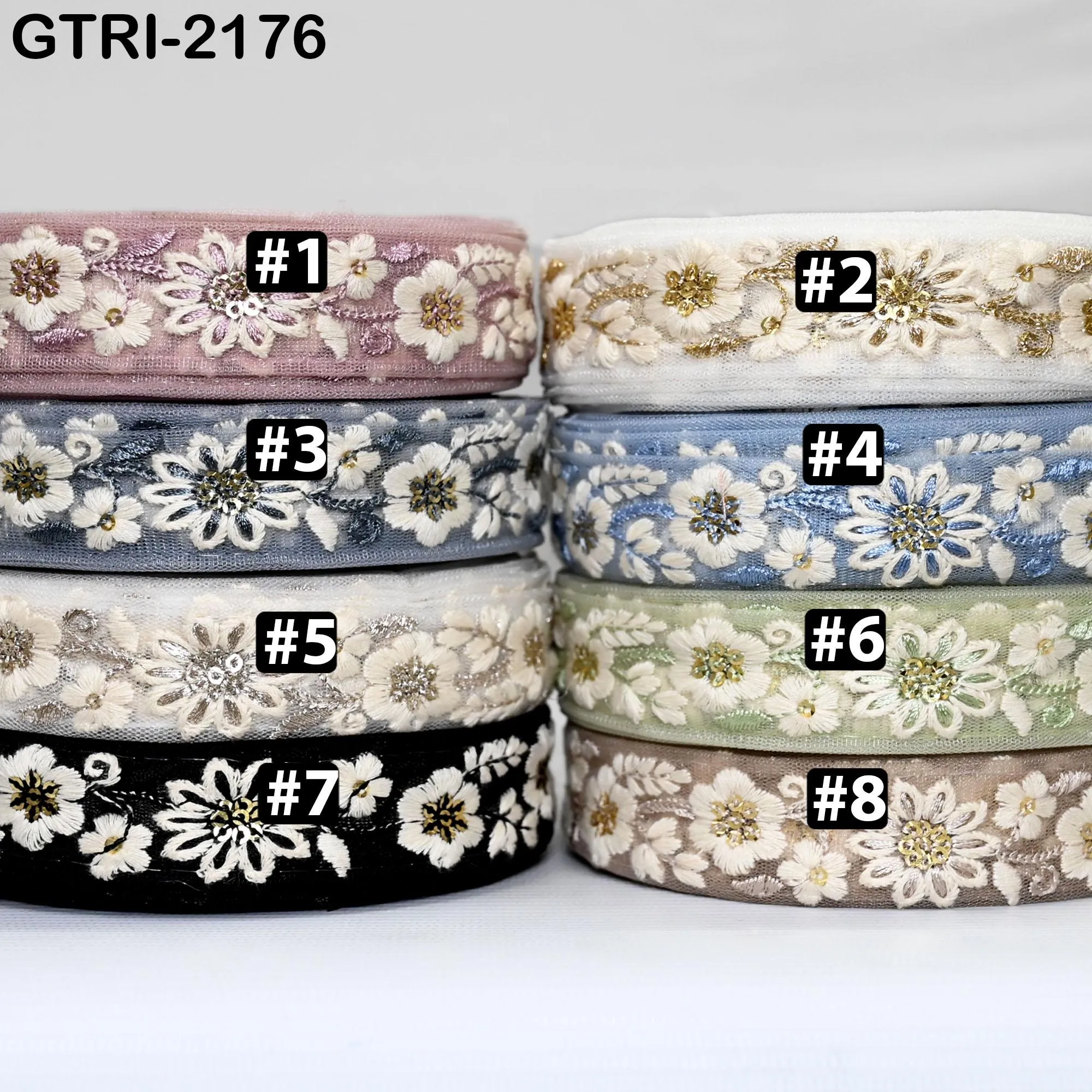 9 Yard 3cm Embroidery Ribbon for Kids Crafting Sewing Costumes Dog Collar Tote Bags, Lampshades, Holidays Decor Embroidered Embellishment