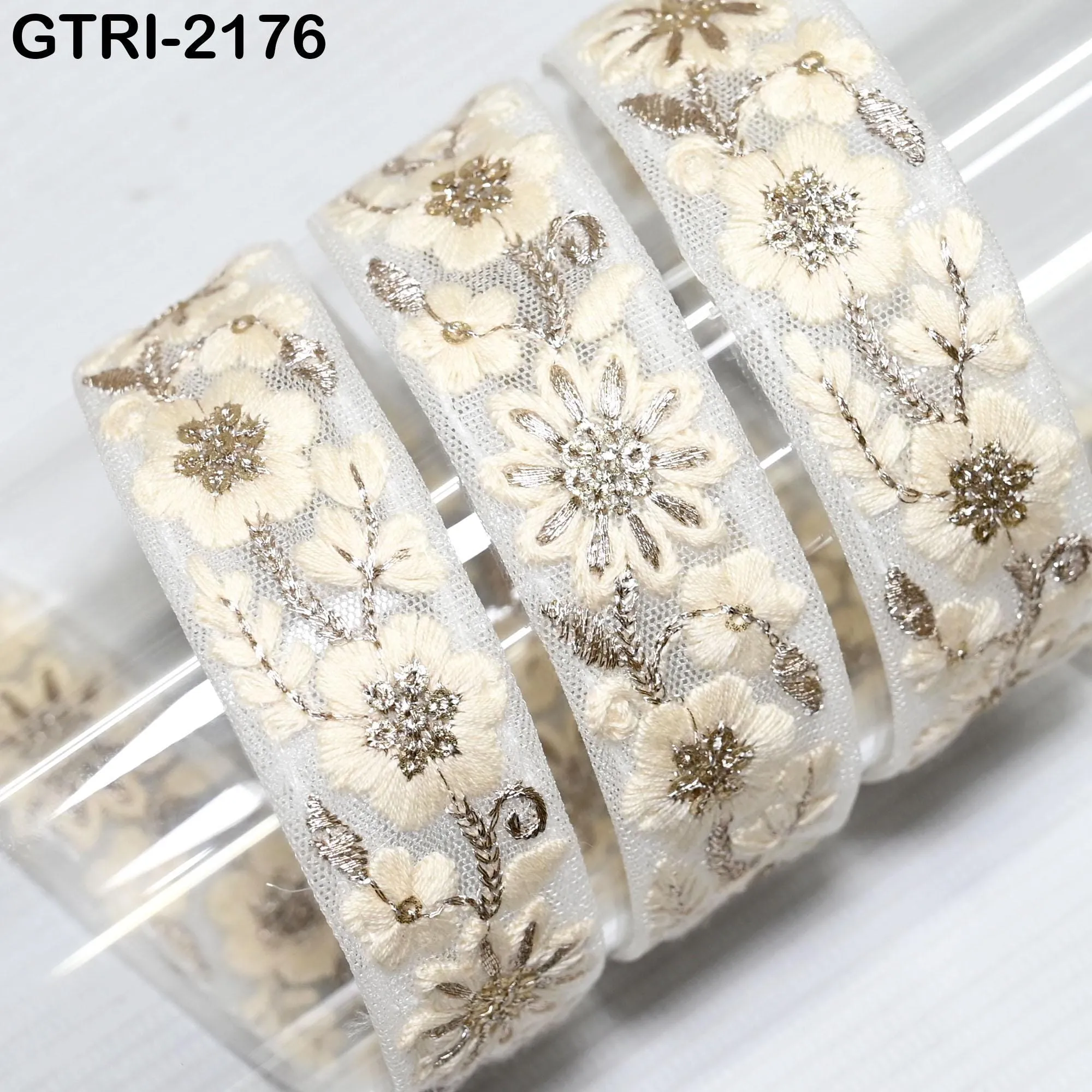 9 Yard 3cm Embroidery Ribbon for Kids Crafting Sewing Costumes Dog Collar Tote Bags, Lampshades, Holidays Decor Embroidered Embellishment