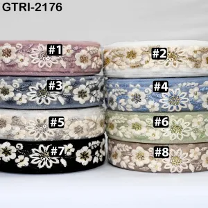 9 Yard 3cm Embroidery Ribbon for Kids Crafting Sewing Costumes Dog Collar Tote Bags, Lampshades, Holidays Decor Embroidered Embellishment