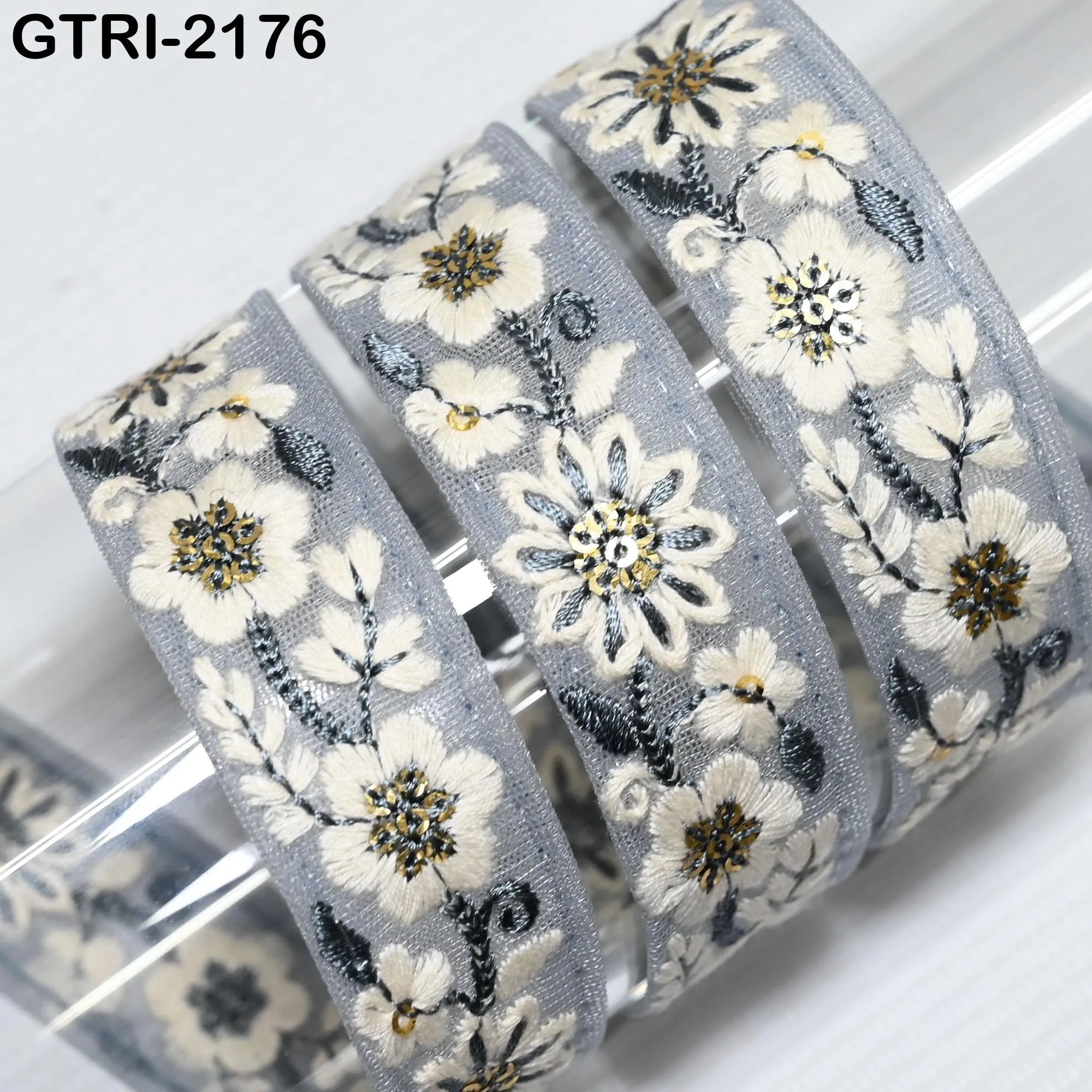 9 Yard 3cm Embroidery Ribbon for Kids Crafting Sewing Costumes Dog Collar Tote Bags, Lampshades, Holidays Decor Embroidered Embellishment