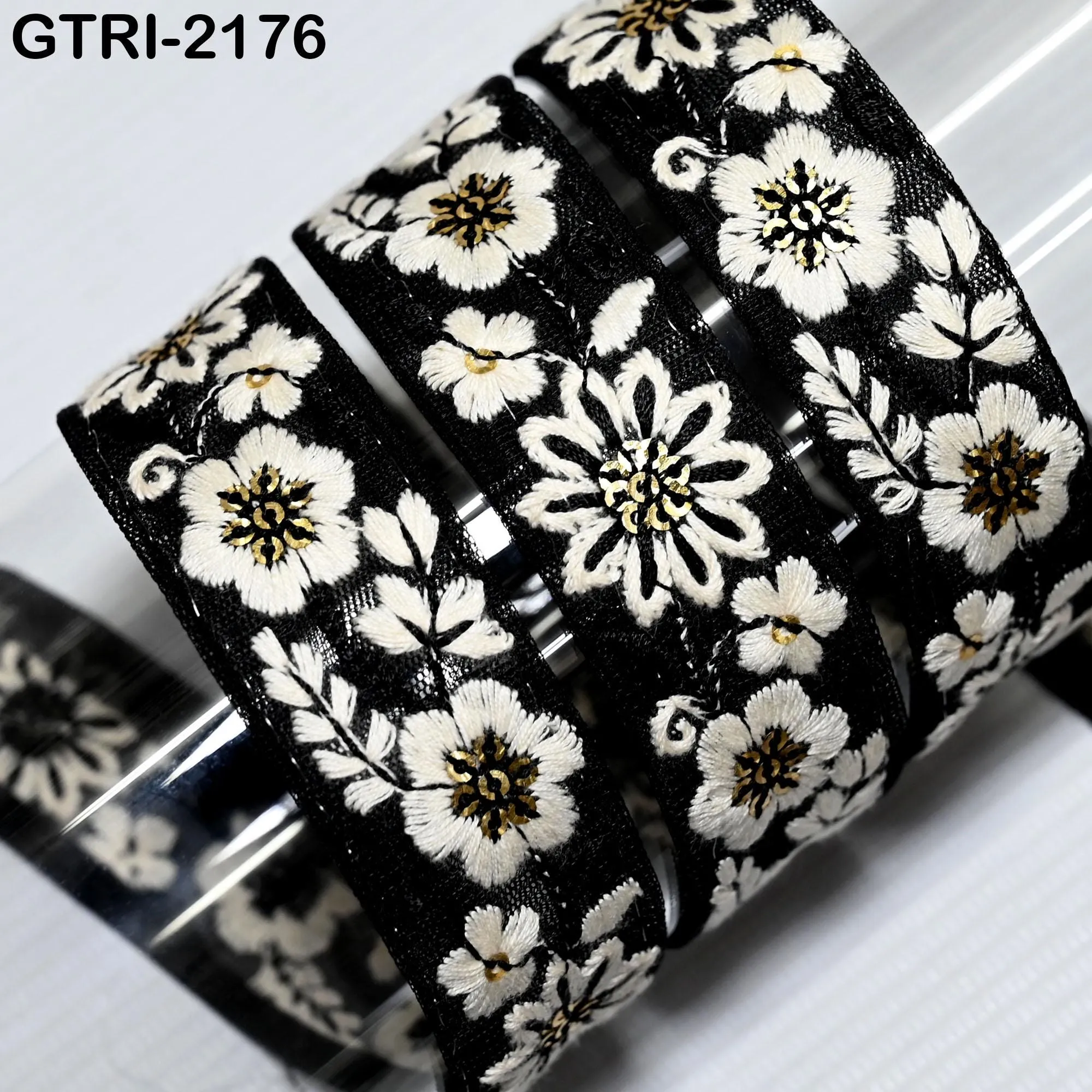 9 Yard 3cm Embroidery Ribbon for Kids Crafting Sewing Costumes Dog Collar Tote Bags, Lampshades, Holidays Decor Embroidered Embellishment