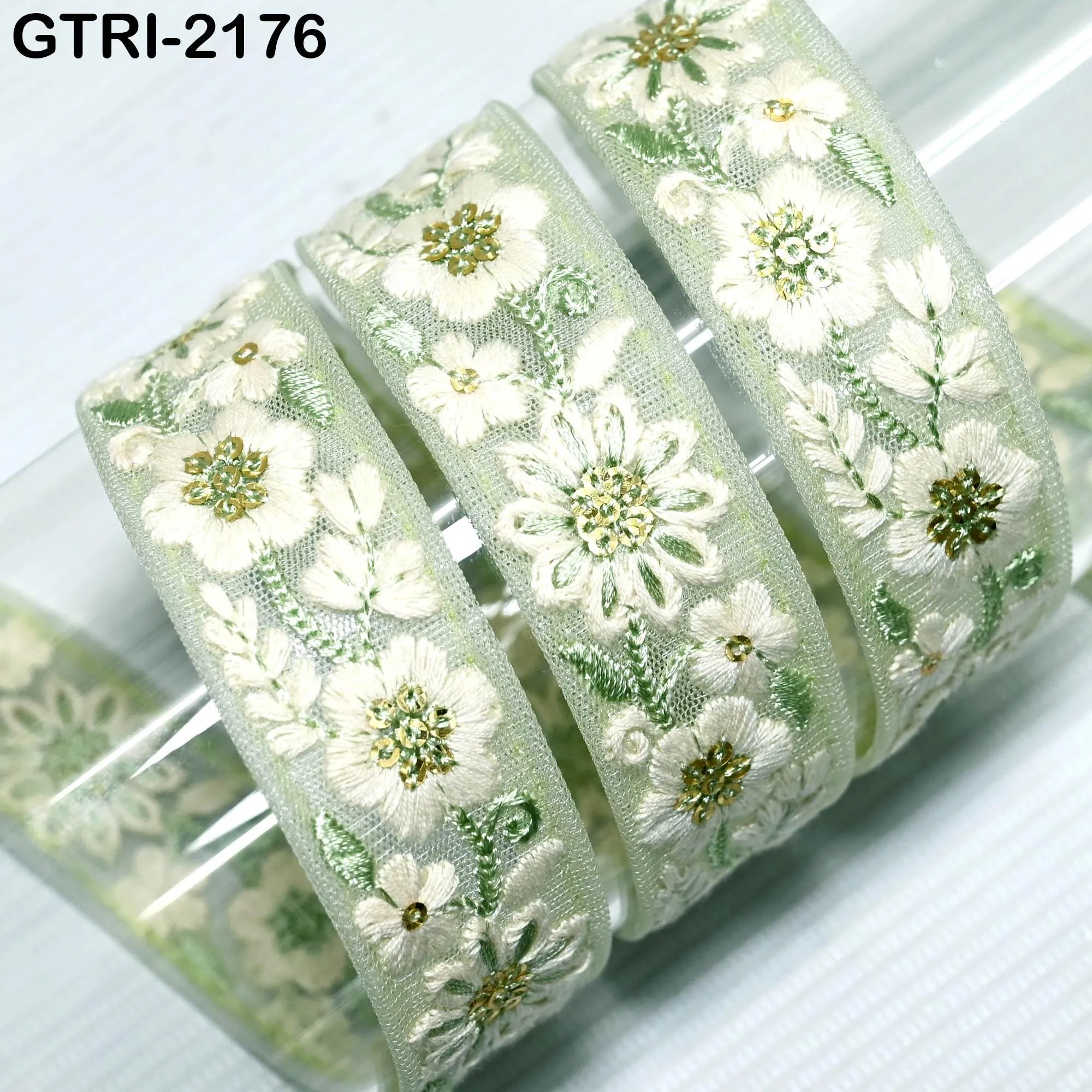 9 Yard 3cm Embroidery Ribbon for Kids Crafting Sewing Costumes Dog Collar Tote Bags, Lampshades, Holidays Decor Embroidered Embellishment