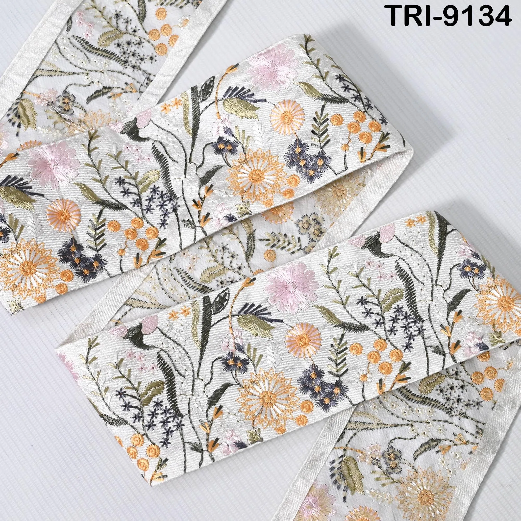 9 Yard Embroidered 8cm Trim Dress Indian Lehenga Sari Border DIY Crafting Saree Sewing Decorative Beach Bags Trimmings Ribbons Home Decor