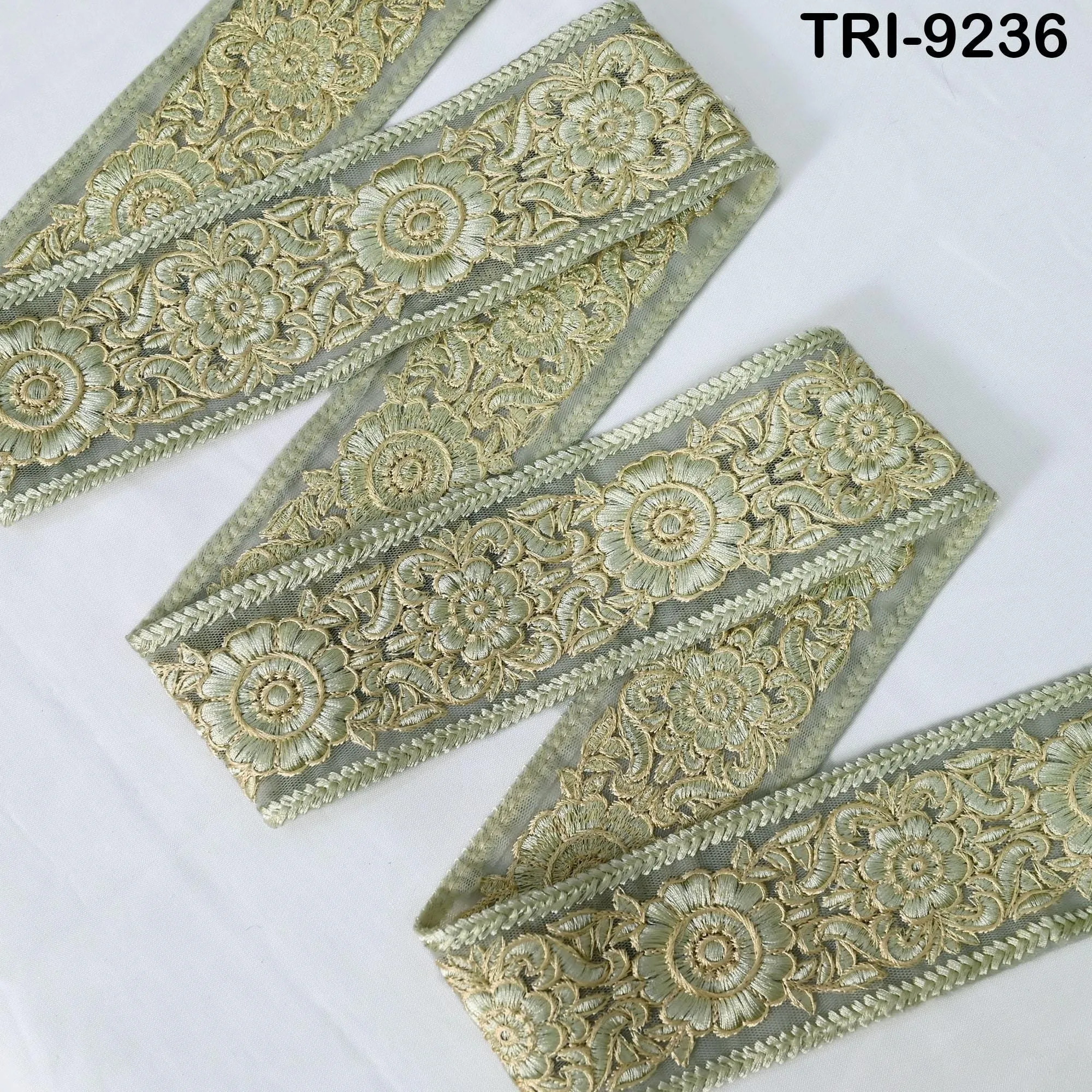 9 Yard Embroidery Ribbon 65mm Fabric Trim Indian Junk Journals Embellishment Crafting Sewing Saree Sari Border Embroidered Dresses Costumes