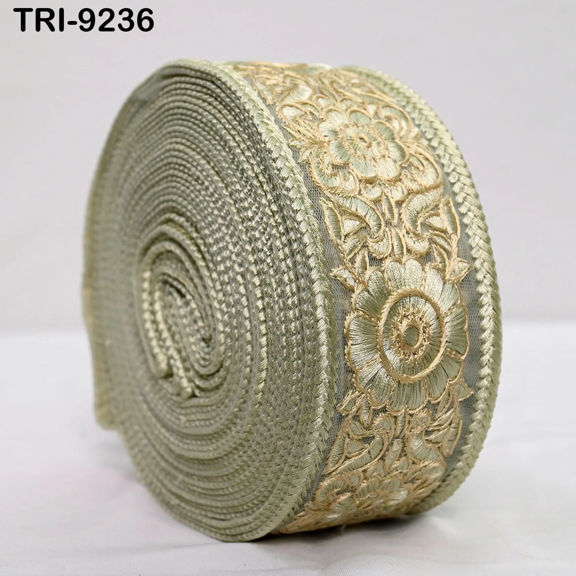 9 Yard Embroidery Ribbon 65mm Fabric Trim Indian Junk Journals Embellishment Crafting Sewing Saree Sari Border Embroidered Dresses Costumes