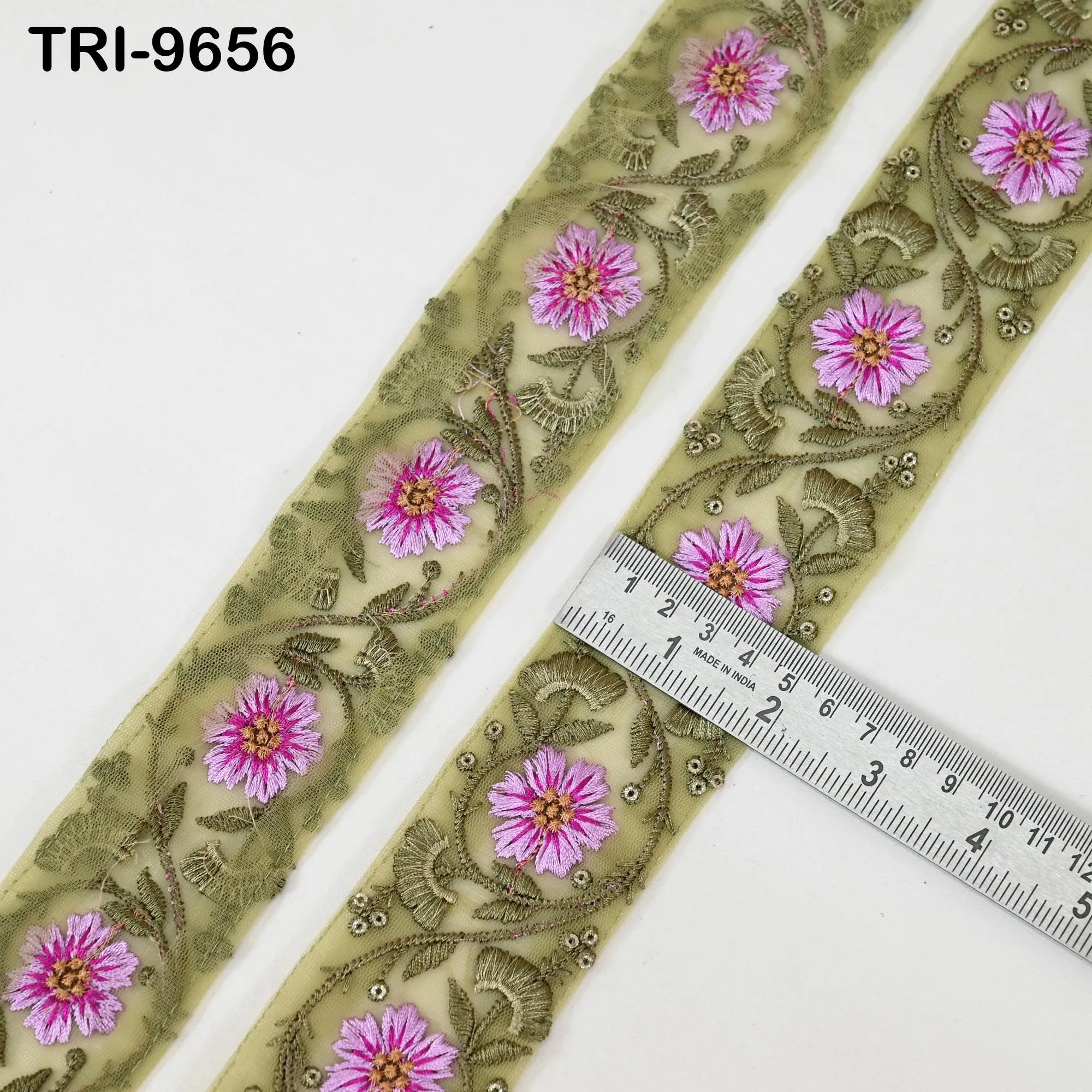 9 Yard Embroidery Ribbons Indian 5cm Trim DIY Crafting Hair Accessories Sari Border Wedding Sewing Dress Embroidered Embellishment Trimmings