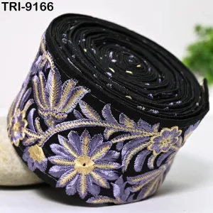 9 Yard Embroidery Trim Ribbon7cm Indian Embellishments Saree Trimming Embroidered Crafting Sewing Hairbands, Footwear Making Home Decor