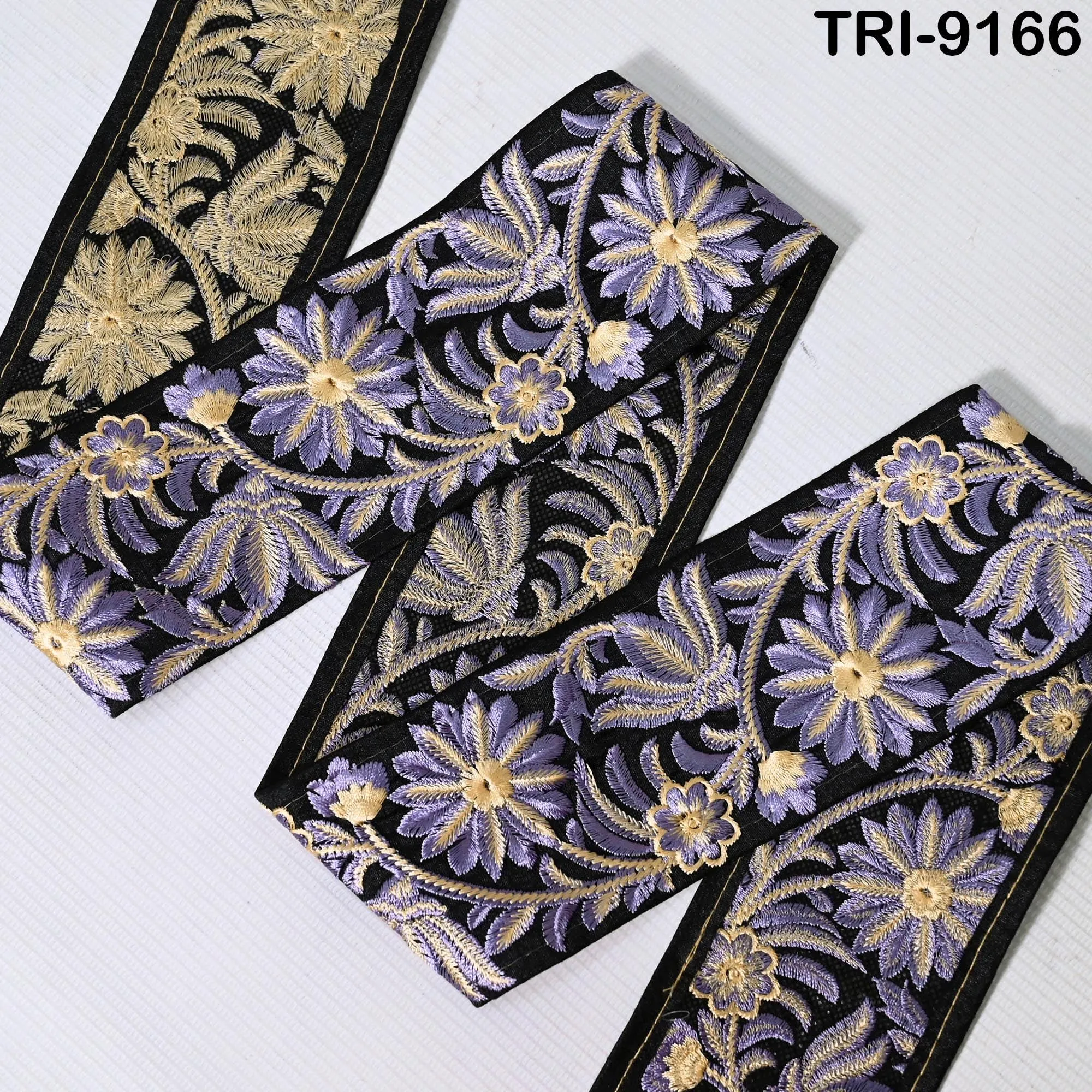 9 Yard Embroidery Trim Ribbon7cm Indian Embellishments Saree Trimming Embroidered Crafting Sewing Hairbands, Footwear Making Home Decor