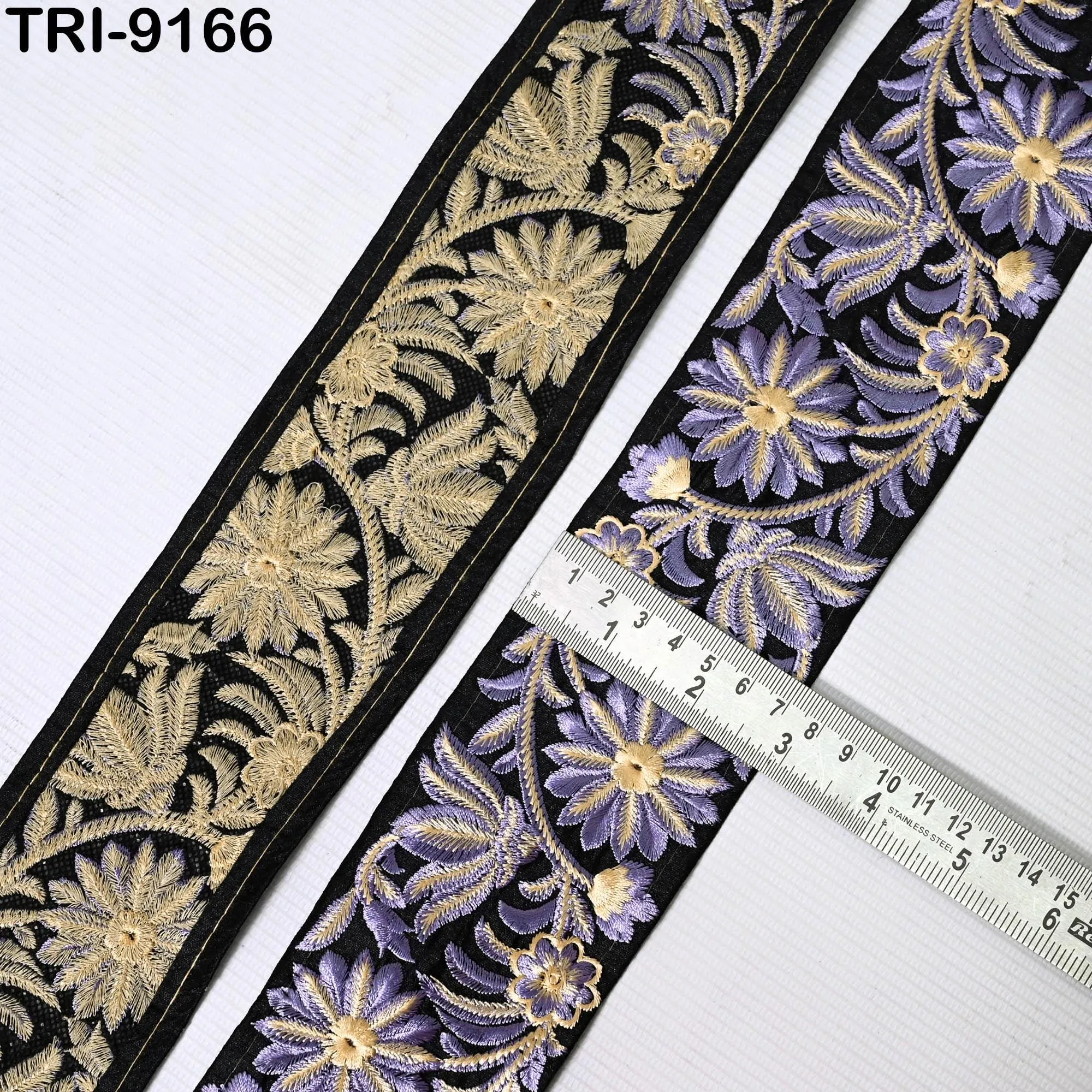9 Yard Embroidery Trim Ribbon7cm Indian Embellishments Saree Trimming Embroidered Crafting Sewing Hairbands, Footwear Making Home Decor