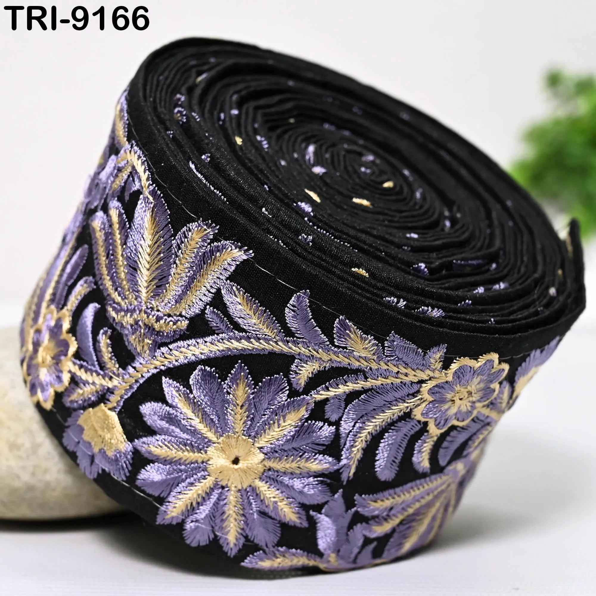 9 Yard Embroidery Trim Ribbon7cm Indian Embellishments Saree Trimming Embroidered Crafting Sewing Hairbands, Footwear Making Home Decor