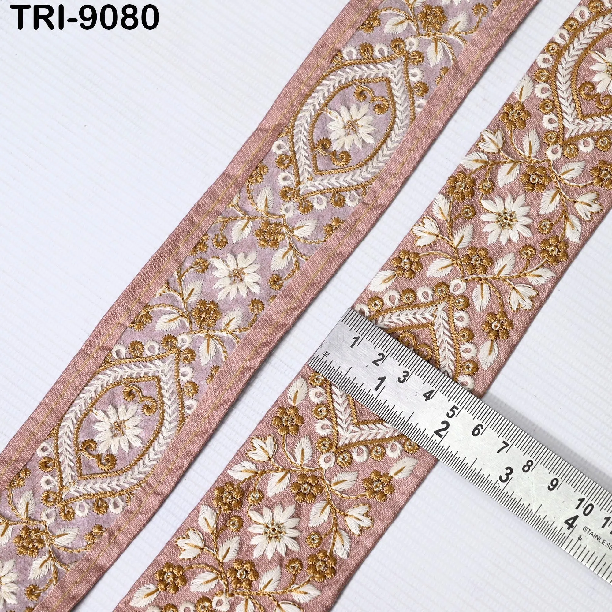9 Yard Indian Embellishment Embroidered 5 CM Fabric Trim Saree Ribbon Crafting Sewing Embroidery Border Dress Trimmings Cushion Covers