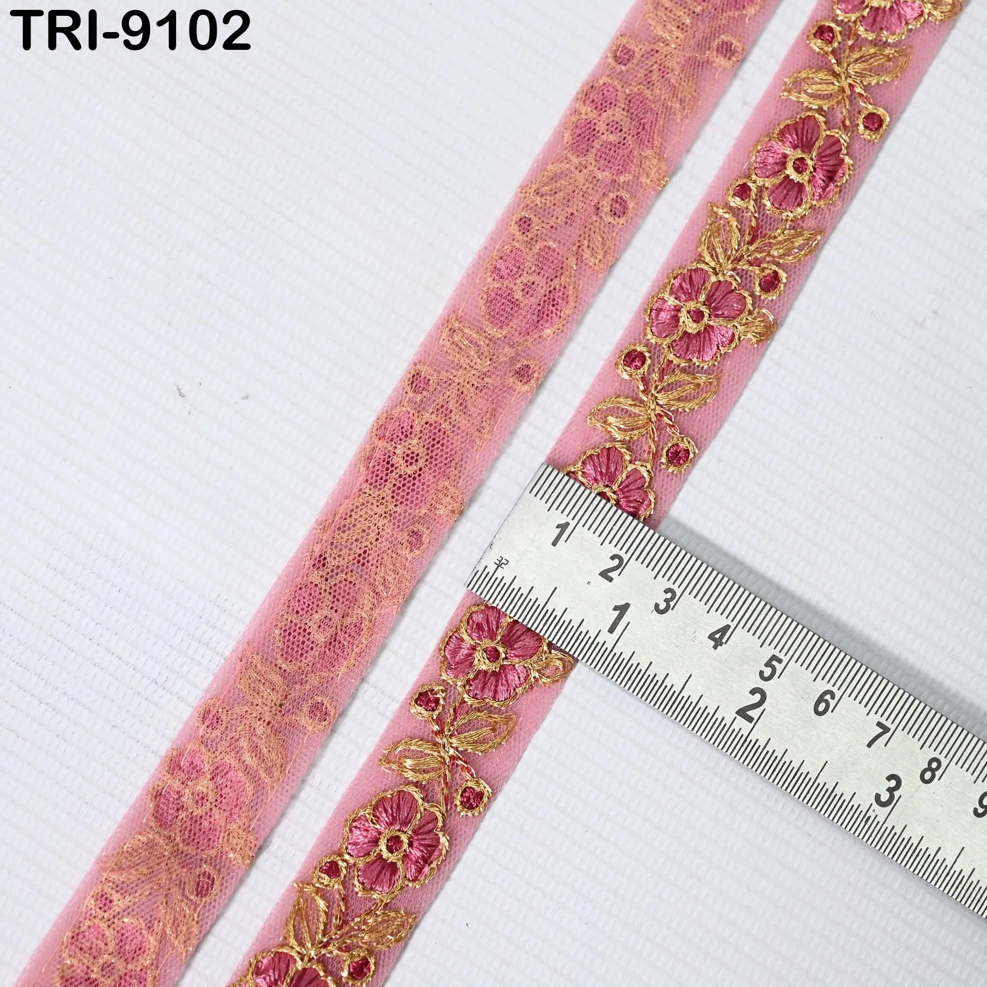 9 Yard Pink Embroidery Ribbon for Kids 3cm Crafting Sewing Costumes Dog Collar Tote Bags Lampshades Holidays Decor Embroidered Embellishment
