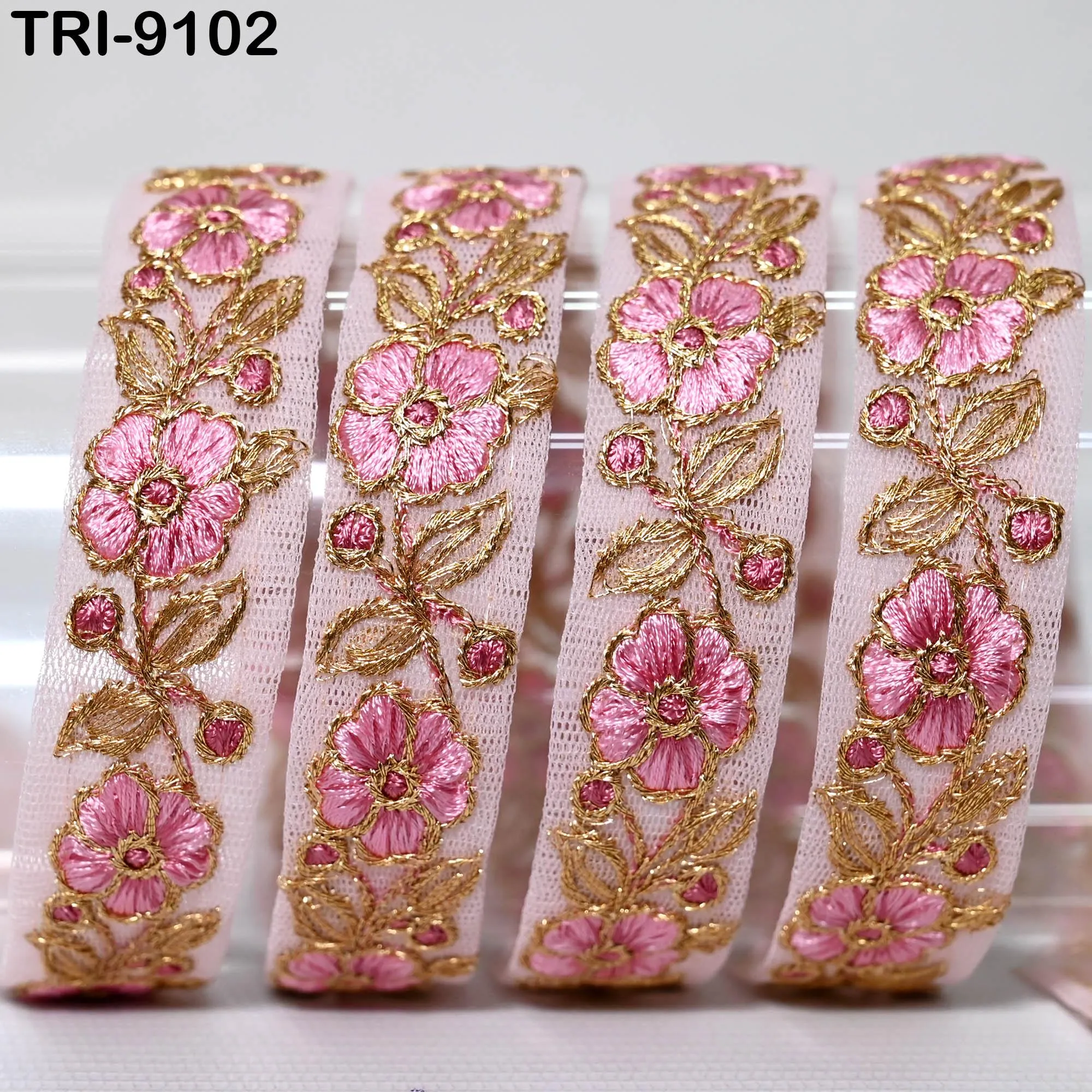 9 Yard Pink Embroidery Ribbon for Kids 3cm Crafting Sewing Costumes Dog Collar Tote Bags Lampshades Holidays Decor Embroidered Embellishment