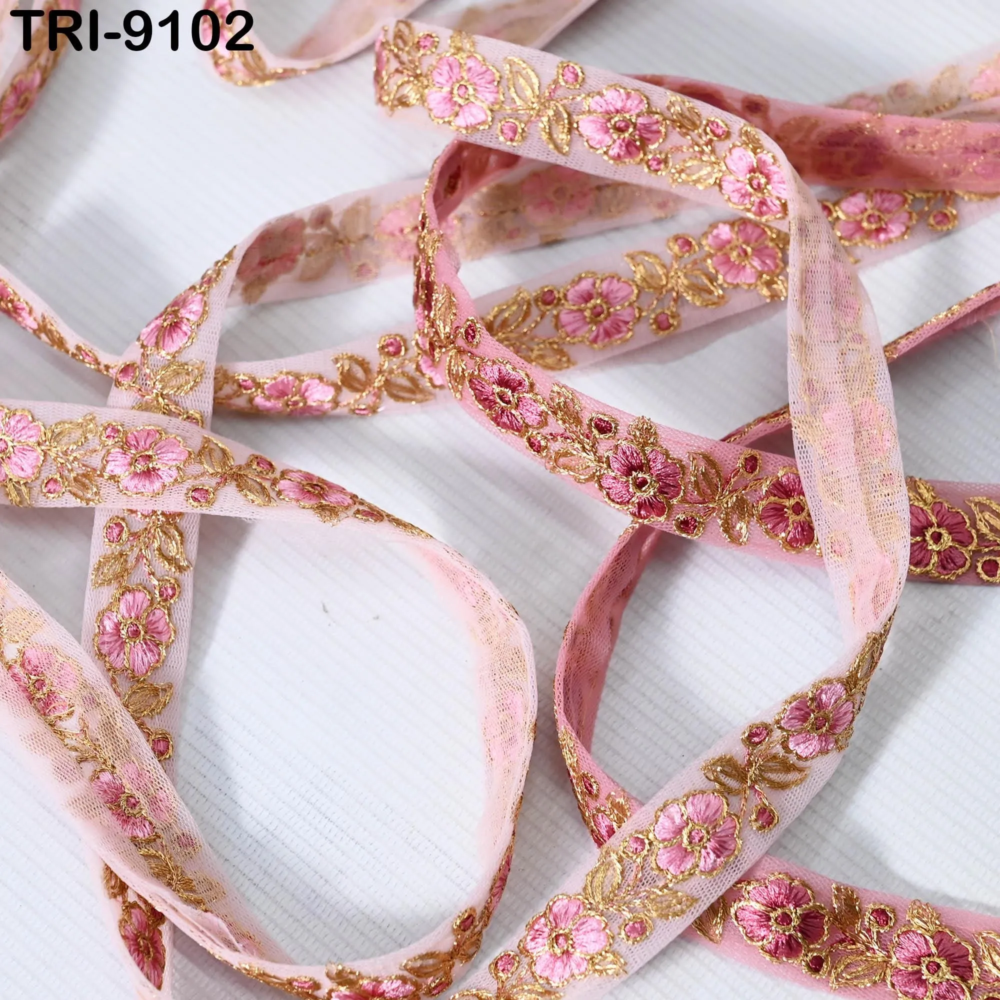 9 Yard Pink Embroidery Ribbon for Kids 3cm Crafting Sewing Costumes Dog Collar Tote Bags Lampshades Holidays Decor Embroidered Embellishment